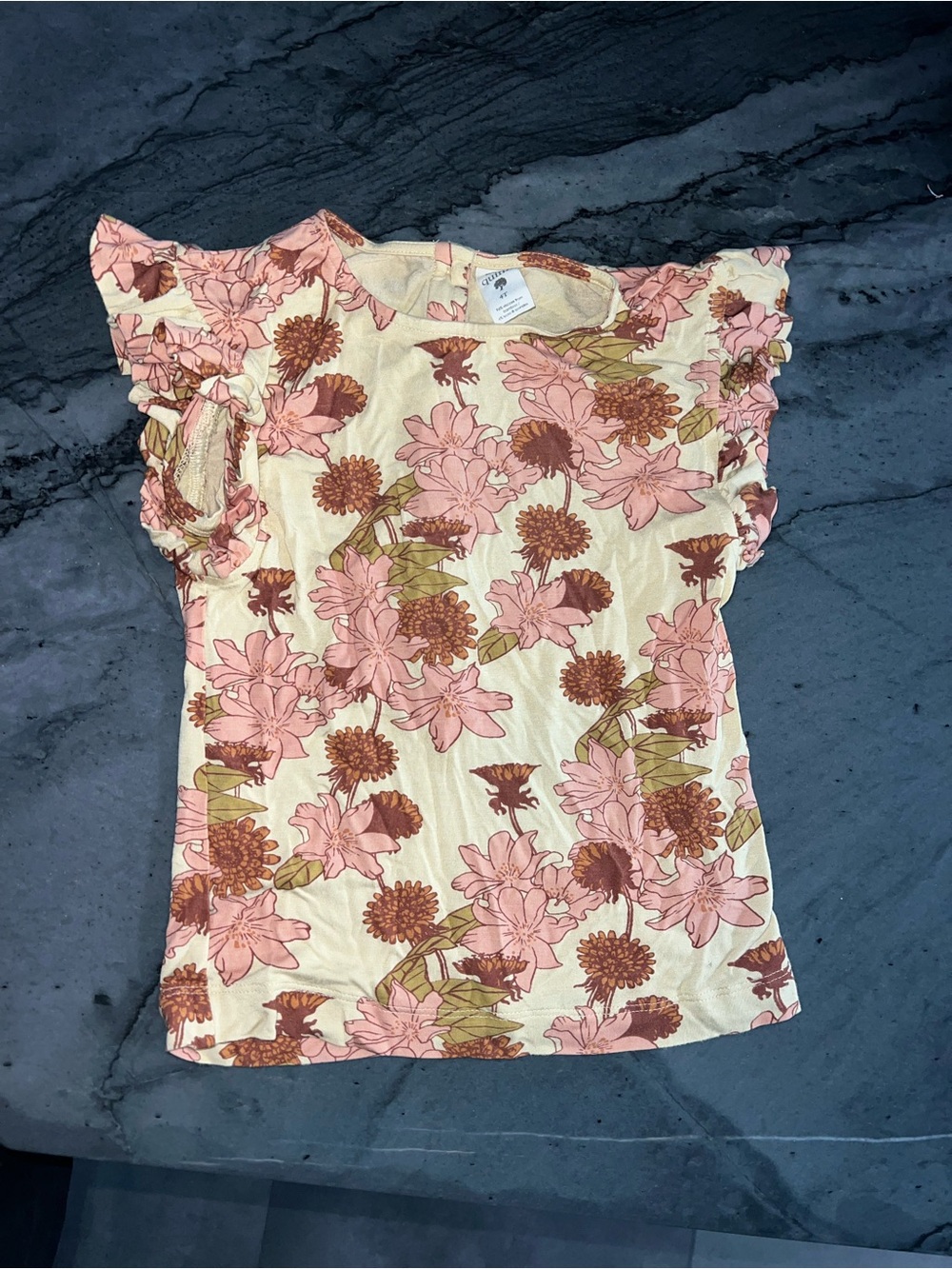 Kate Quinn Floral Ruffle Sleeve Top - Pink Floral